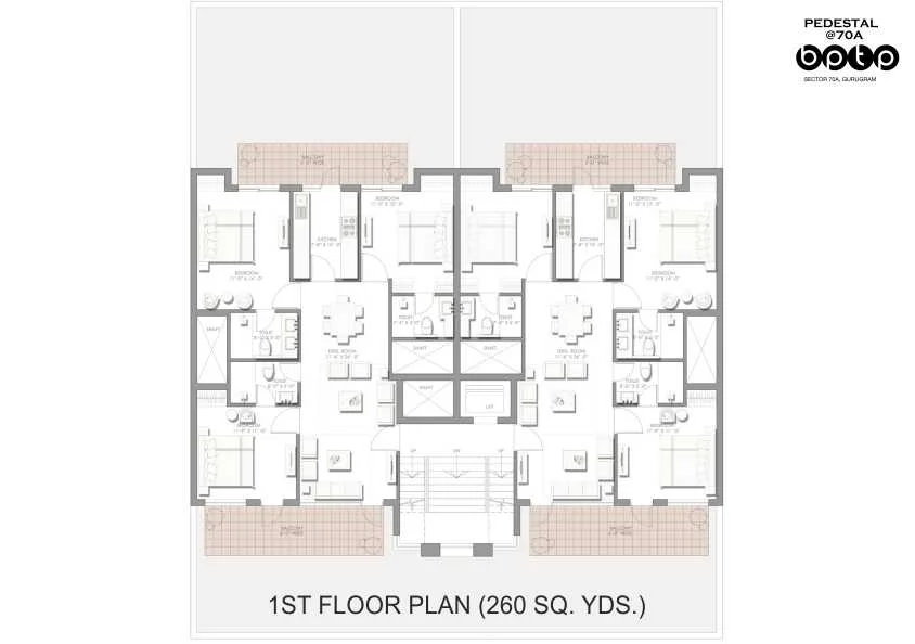 BPTP Pedestal 2 BHK Floor Plan 1